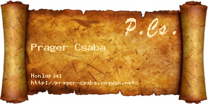 Prager Csaba névjegykártya